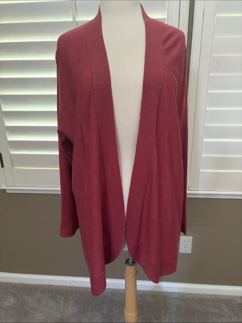 Eileen Fisher Women's Open Front Cardigan Sweater - Rust XL Like New - Picture 2 of 7